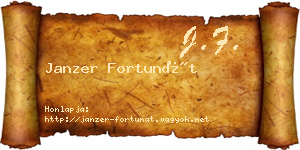 Janzer Fortunát névjegykártya
